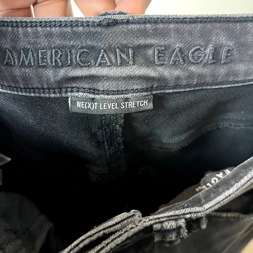 American Eagle Super Hi-Rise Jegging Women 4 Black Ne(x)t Level Stretch Jeans